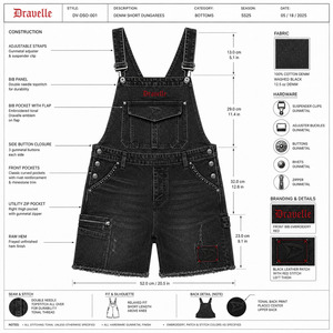 Pantalones Cortos Vaqueros con Bolsillos Cargo, Logotipo Bordado Personalizado, Dungarees Negros Lavados, Mono Y2K Streetwear para Mujer, Venta al por Mayor - Product Image 6