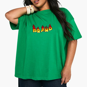 Custom Women's Fashionable Summer Regular Fit High Quality 100% Cotton Heavyweight O-Neck Short Sleeve T-<b>Shirts</b> Appliques - Product Image 1
