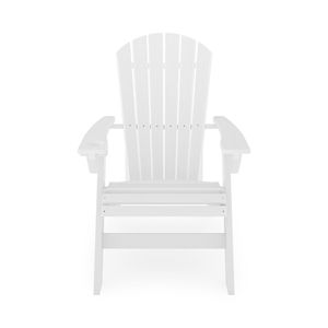 Sedia Adirondack Robusta in Legno Composito HDPE Bianco per Relax a Bordo Piscina e in Giardino - Product Image 2