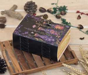 Handmade Floral Cottagecore Grimoire with Potion Bottles <b>blank</b> spell <b>book</b> of shadows leather journal - Product Image 2