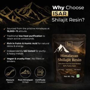 Resina de Shilajit Premium 1 kg, 100% Pura del Himalaya, Resina Blanda con 82% de Ácido Fúlvico y Minerales para Energía, Resistencia y Vitalidad - Product Image 4