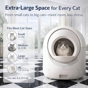 Offre Spéciale – Bac à litière intelligent Lahvo pour chat – Bac à litière automatique moderne pour animaux de compagnie – Nettoyage facile – Contrôle des odeurs – Matériau plastique - Product Image 6