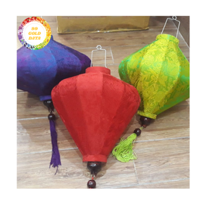 Silk Lanterns Vietnamese Bamboo Silk Lanterns Decorative Hanging Lights For Garden Wedding Vietnam Silk Lanterns - Product Image 2