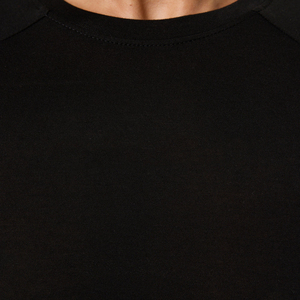 Top Corto Negro para Mujer, Cuello Redondo, Tejido Sólido de Spandex y Poliéster, Estilo Casual, Transpirable, Corto - Product Image 5