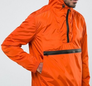 <b>Men's</b> Lightweight Waterproof <b>Pullover</b> Windbreaker Half Zip Hooded <b>Jacket</b> with Front Pocket Custom Logo Available - Product Image 2