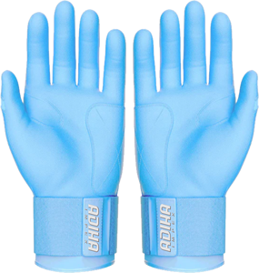 Guantes de Bateo de Béisbol de Cuero Adiha Impex Premium, Color Azul Cielo, Cierre de Gancho y Bucle, Unisex, para Adultos, Personalizables - Product Image 2