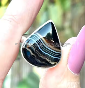 Anillo de piedras preciosas de Plata de Ley 925 más vendido, anillo de ágata Natural de Botswana hecho a mano, regalo perfecto para ella - Product Image 2