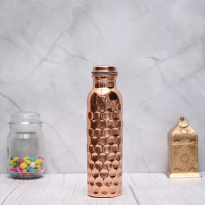 Botella de agua ecológica de 500 ml de cobre metálico puro 100% original de blossom craft india - Product Image 6