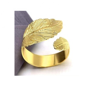 2025 luxueux anneaux de serviette en métal fabriqués à la main 4 pièces ensemble conceptions uniques couleurs vives élégant salle à manger mariages hôtel Table décor - Product Image 3