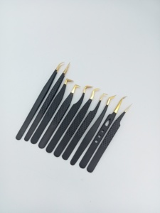 Pince à cils à pointe lisse en acier inoxydable, logo et emballage personnalisés pour extensions de cils, outil professionnel d'extension de cils 1036 - Product Image 1
