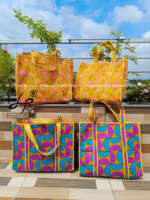 Sac fourre-tout matelassé en coton fait main écologique pour femme, sac de week-end, sac de courses, sac personnalisable imprimé au bloc