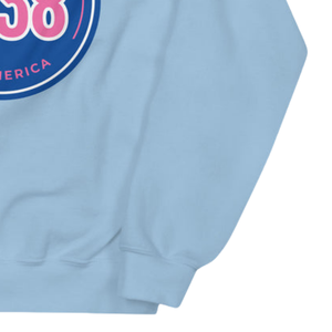 Sweat-shirt à col rond bleu foncé et rose avec motif, pull en molleton doux bleu clair à manches longues, unisexe, décontracté, vêtement de mode d'hiver - Product Image 6