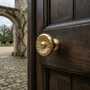 Minerva Crest Luxury Brass <b>Door</b> <b>Knob</b> with Sunburst Design | Premium Gold Finish Cabinet Drawer Wardrobe Handle for Home <b>Decor</b> - Product Image 2