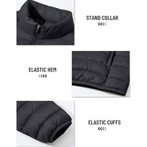 Veste matelassée légère en gros pour hommes, coupe-vent et résistante à l'eau, manteau d'hiver avec isolation thermique, couleurs personnalisées en usine - Product Image 5