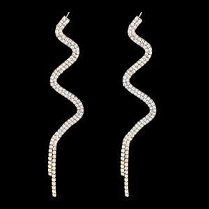 Pendientes colgantes de serpiente antideslustre PRAO con detalle de diamantes de imitación - Product Image 3