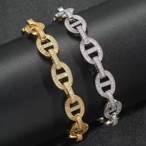 Bracelet de luxe en moissanite style hip-hop, serti de diamants, idéal pour les fêtes, les clubs, les spectacles, les mariages et le quotidien - Product Image 4
