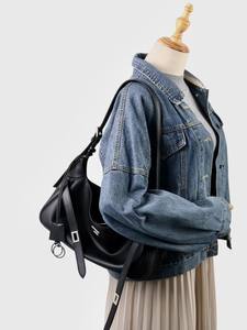 Bolso de lujo de cuero genuino de Italia para mujer, bolsos de moda para axilas, forro de algodón de poliéster, cremallera a prueba de agua para invierno - Product Image 6
