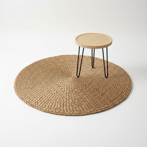 Tapis en jacinthe d'eau artisanale du Vietnam, durable et léger, parfait pour les salons, les chambres et les pique-niques - Product Image 4