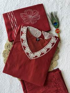 Ensemble de costume imprimé au bloc de haute qualité avec finition soignée, accompagné d'un dupatta fantaisie pour femmes et filles - Product Image 6