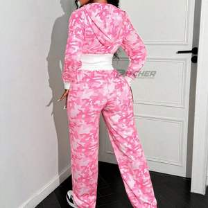 Conjunto de Chándal de Forro Polar para Mujer, Algodón Cepillado, Lavado Ácido, Estampado, Invierno, Personalizable, Fabricante y Proveedor de Chándales - Product Image 5