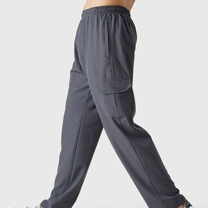 Pantalon cargo pour homme, taille élastique, fermeture à cordon, plusieurs poches, style décontracté, léger, respirant, polyester - Product Image 4