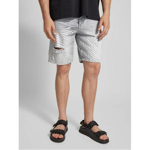 กางเกงยีนส์ขาสั้นทรงหลวมสไตล์วินเทจสำหรับผู้ชาย แฟชั่นลำลองสีดำ พิมพ์ลาย สตรีทแวร์ฤดูร้อน - Product Image 5