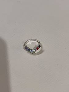 Natural 7 Chakra Stones Quartz Gemstone <b>Ring</b> Multi Color <b>925</b> <b>Silver</b> Engagement Anniversary Gift - Product Image 1