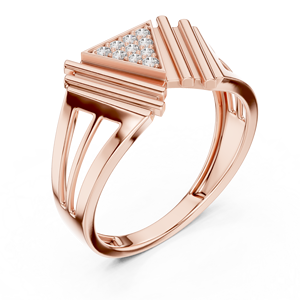 Rose Gold <b>Open</b> Work Engagement <b>Ring</b> Lab Diamond Crossover Band Minimalist Proposal Jewelry for Women - Product Image 4