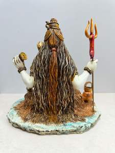 Nouvelle sculpture tendance du dieu Shiva en résine blanche de Nirmala Handicrafts avec une finition fine et lisse, idéale pour la table - Product Image 3