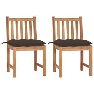Ensemble de 2 chaises de patio en teck massif naturel, meubles de jardin standard - Product Image 1