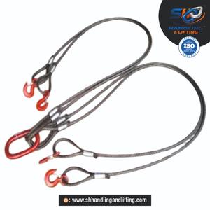 Eslinga de cable de acero de cuatro patas con eslabón maestro y ganchos de acero, conjunto de cable de alta resistencia para aplicaciones industriales. - Product Image 2