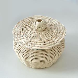 Rattan <b>boxes</b> cute design woven box for <b>small</b> trinkets <b>storage</b> cheap cost <b>lidded</b> basket container - Product Image 5