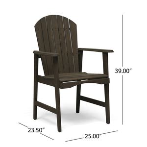 Set di 2 sedie da pranzo Adirondack in legno di acacia, resistenti alle intemperie, per patio esterno, finitura grigia - Product Image 5
