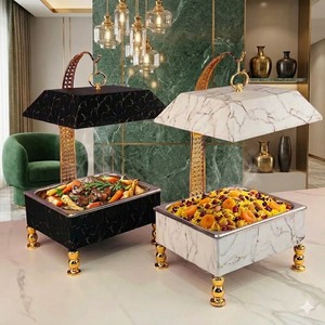 Elegant Rectangular Chafing Dish Stainless Steel <b>Buffet</b> <b>Server</b> with Lid At Best Price - Product Image 3