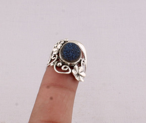 Wholesale Natural Druzy <b>Quartz</b> <b>Ring</b> 925 Sterling Silver Sparkly Geode Gemstone <b>Ring</b> Handmade Vintage Statement <b>Rings</b> for Women - Product Image 3