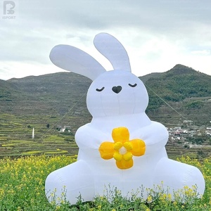 Conejo inflable gigante con luces LED, modelo de conejo de Pascua inflable para decoración de eventos/festivales/promoción de parques/fiestas/días festivos - Product Image 1