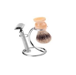 Soporte Profesional de Acero Inoxidable Cromado para Brocha y Maquinilla de Afeitar - Product Image 4