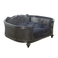 Lit pour animaux de compagnie en bois maison pour chien rotin chat canapé Antique lit pour chien classique chats et chiens lit canne en bois accessoires pour animaux de compagnie