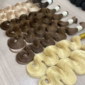 Cheveux humains vierges vietnamiens noirs naturels <span class=keywords><strong>de</strong></span> grade 16A pour tressage, qualité professionnelle, cuticules alignées, texture bouclée/corps (Body Wave) - Product Image 2