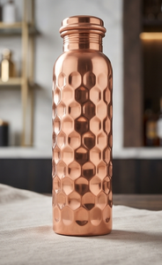 Botella de Agua de Cobre Puro con Diseño de Panal de Abeja, a Prueba de Fugas, Ayurvédica, para Fitness y Yoga, Recipiente de Lujo para Beber - Product Image 4
