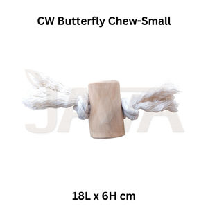 Jouet à mâcher pour chien en bois dur écologique et durable Java avec design papillon, nettoyage des dents, caractéristiques durables, modèle CW Butterfly S - Product Image 2