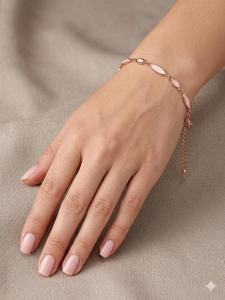สร้อยข้อมือเงินแท้ 925 แบบคลาสสิกเคลือบสีโรสโกลด์สำหรับผู้หญิง เครื่องประดับคุณภาพดีสำหรับใส่ทุกวัน สินค้ามาใหม่ 2026 - Product Image 2