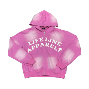 เสื้อฮู้ดซิปแบบยูนิเซ็กซ์ ผ้าฝ้ายฟลีซ 100% พร้อมพิมพ์ลายตามสั่ง เสื้อกันหนาวมีฮู้ดแบบซิปเต็มตัว - Product Image 1