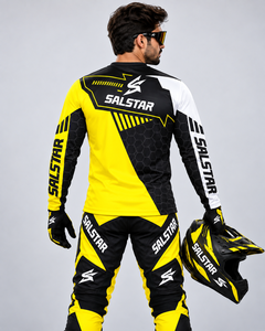 Conjunto de Jersey y Pantalones de Motocross Personalizados, Sublimación, Equipación de Carreras MX, Traje Amarillo de Carreras de Motos, Logotipo y Diseño de Equipo Personalizados - Product Image 4