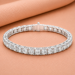 Round Cut Diamond Tennis <b>Bracelet</b> White <b>Gold</b> Rose <b>Gold</b> Yellow <b>Gold</b> Bridal Jewelry <b>Adjustable</b> Chain Gift - Product Image 2