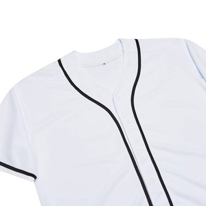Camiseta de Béisbol Blanca Unisex de Manga Corta con Botones al Frente, Transpirable, de Poliéster, Uniforme Deportivo para Adultos, para Todas las Temporadas, Corte Regular - Product Image 4