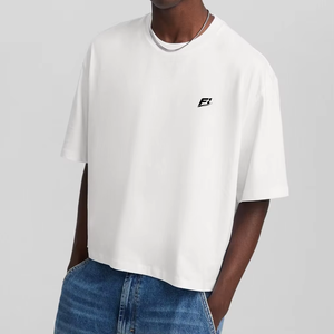 T-shirts pour hommes personnalisés, 280 GSM, 100% coton, coupe ample, style hip-hop, épaules tombantes, couleur unie, sans motif, surdimensionnés, poids lourd, coupe ample - Product Image 1