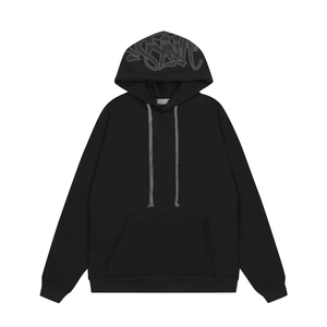 Sweat à capuche personnalisé pour homme en molleton de coton, style streetwear, avec poche kangourou et imprimé graphique, vente en gros OEM - Product Image 3
