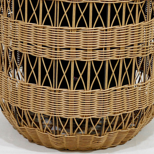 Ensemble de pots à fleurs en rotin PE tendance, style bohème circulaire, jardinières d'intérieur pour plantes vertes, design rustique, finition naturelle - Product Image 6