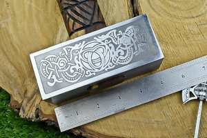 MORTAL BLADES Marteau Viking OEM personnalisé, fait main en acier au carbone, design gravé à la main, qualité industrielle, multi-usages, manche en hickory - Product Image 3